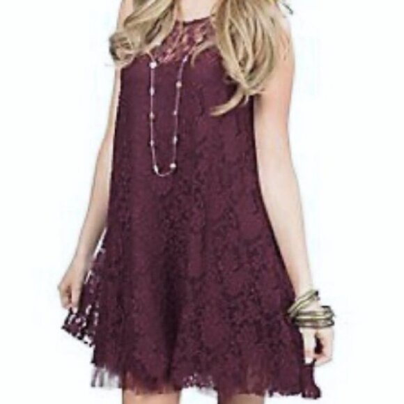 Altar'd State Lace Mini Dress Tulipwood Purple XS New With Tag Lilac Lavende NWT - Picture 1 of 11